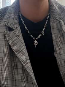 Colier cu pandantiv cu stea pentru bărbați - Argint - Vizualizare 9