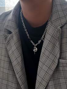 Colier cu pandantiv cu stea pentru bărbați - Argint - Vizualizare 10