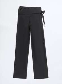 Swim Mulvari Quần dài bó sát phía trước mùa hè - màu đen - Xem 3