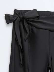 Swim Mulvari Quần dài bó sát phía trước mùa hè - màu đen - Xem 6