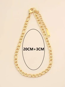 1 vòng chân tối giản bằng thép không gỉ thời trang cho phụ nữ để trang trí hàng ngày - Vàng - Xem 3