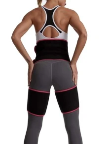 Waist Belt & Leg Sleeves Connected Protective Gear - Hot Pink - View 2