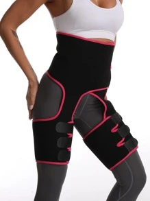 Waist Belt & Leg Sleeves Connected Protective Gear - Hot Pink - View 7