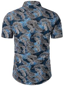 Áo sơ mi Nam Nút phía trước Thực vật Giải trí - Nhiều màu - Xem 2