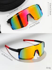 SUNGLASSES  9335 1副著色鏡片圍裹設計運動騎行眼鏡 - 彩色 - 查看 6