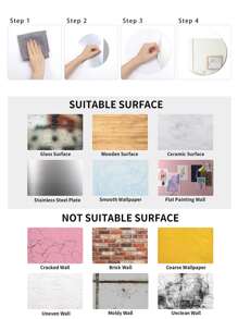 6入組/套15X15cmPMMA裝飾鏡子,現代幾何形狀鏡子牆貼適用於客廳 - 銀色 - 查看 7