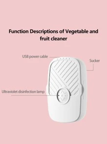 Lavadora de verduras ABS de 1 pieza, limpiador de frutas y verduras multifunción moderno - Blanco - Ver 5