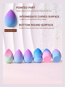 6入組漸層化妝海綿,合適適用於奶油和粉末狀遮瑕,散粉彩妝塗抹器 - 彩色 - 查看 6