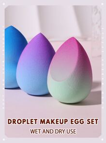 6入組漸層化妝海綿,合適適用於奶油和粉末狀遮瑕,散粉彩妝塗抹器 - 彩色 - 查看 7