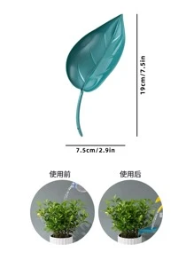 2pcs/set Plastic Watering Funnel, Creative Leaf Design Plant Watering Device For Garden - Green - View 2