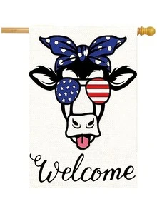 1 Máy Tính Americana Bò Hoa Văn Vườn Cờ Vải Hiện Đại Hình Chữ Nhật Trang Trí Sân Cờ Cho Trang Trí Ngoài Trời - Nhiều màu - Xem 6