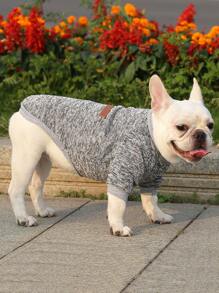 1入組字母貼布寵物運動衫適用於貓和狗狗適用於冷季 - 淺灰色 - 查看 2