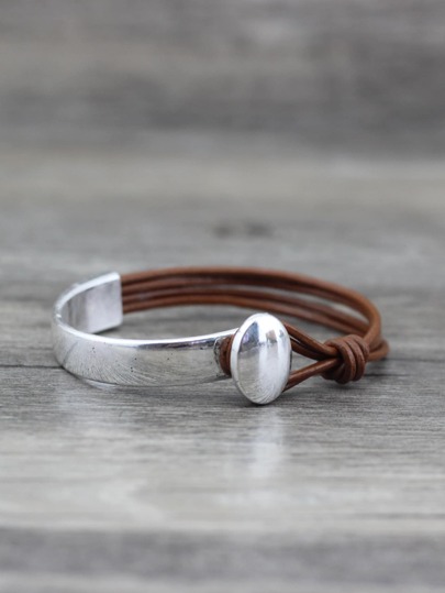 Geometric Decor Layered Bracelet