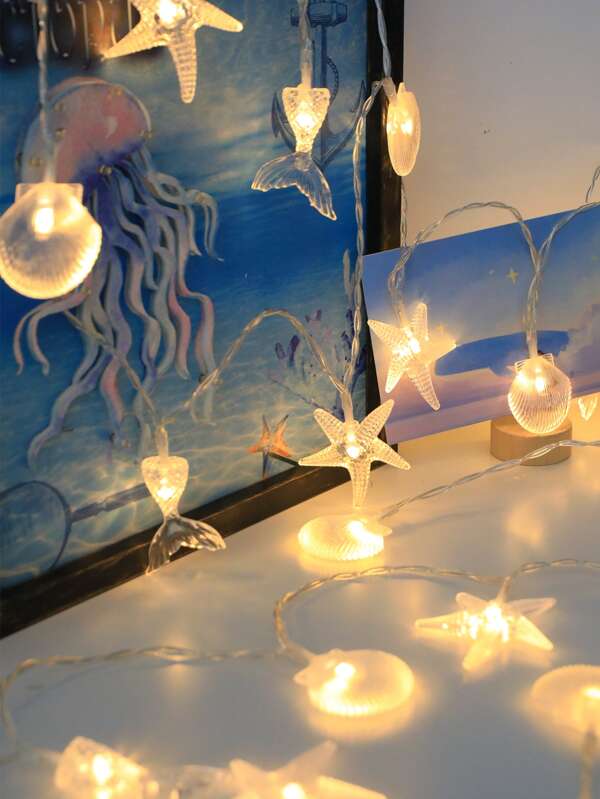 1pc 10 Led 1.5M PVC String Light, Creative Starfish & Shell Design ...