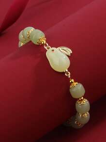 Vòng tay đính cườm trang trí thỏ - Vàng - Xem 3