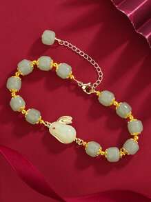 Vòng tay đính cườm trang trí thỏ - Vàng - Xem 4