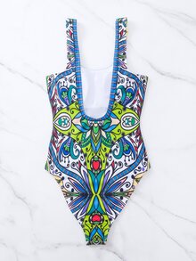 Summer Allover Print One Piece Swimsuit