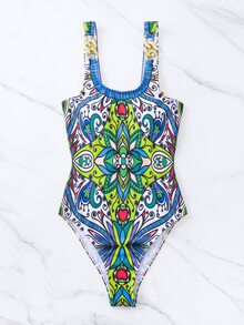Summer Allover Print One Piece Swimsuit