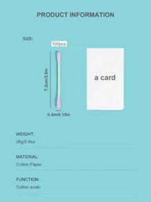 100支一次性棉籤 - 粉色 - 查看 3