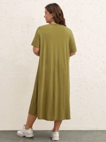 SHEIN BASICS Vestido camiseta unicolor