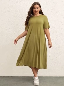 SHEIN BASICS Vestido camiseta unicolor