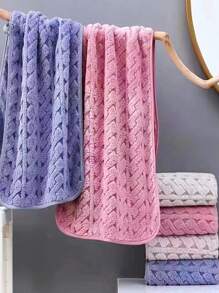 1 PC Thiết Kế Hình Học Khăn Tắm Hoặc Khăn, Khăn Tắm Sợi Nhỏ Hiện Đại Hoặc Khăn Cho Gia Đình - Đỏ - Xem 3