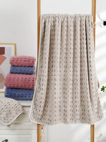 1 PC Thiết Kế Hình Học Khăn Tắm Hoặc Khăn, Khăn Tắm Sợi Nhỏ Hiện Đại Hoặc Khăn Cho Gia Đình - Đỏ - Xem 4