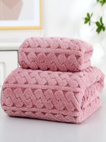 1 PC Thiết Kế Hình Học Khăn Tắm Hoặc Khăn, Khăn Tắm Sợi Nhỏ Hiện Đại Hoặc Khăn Cho Gia Đình - Đỏ - Xem 1