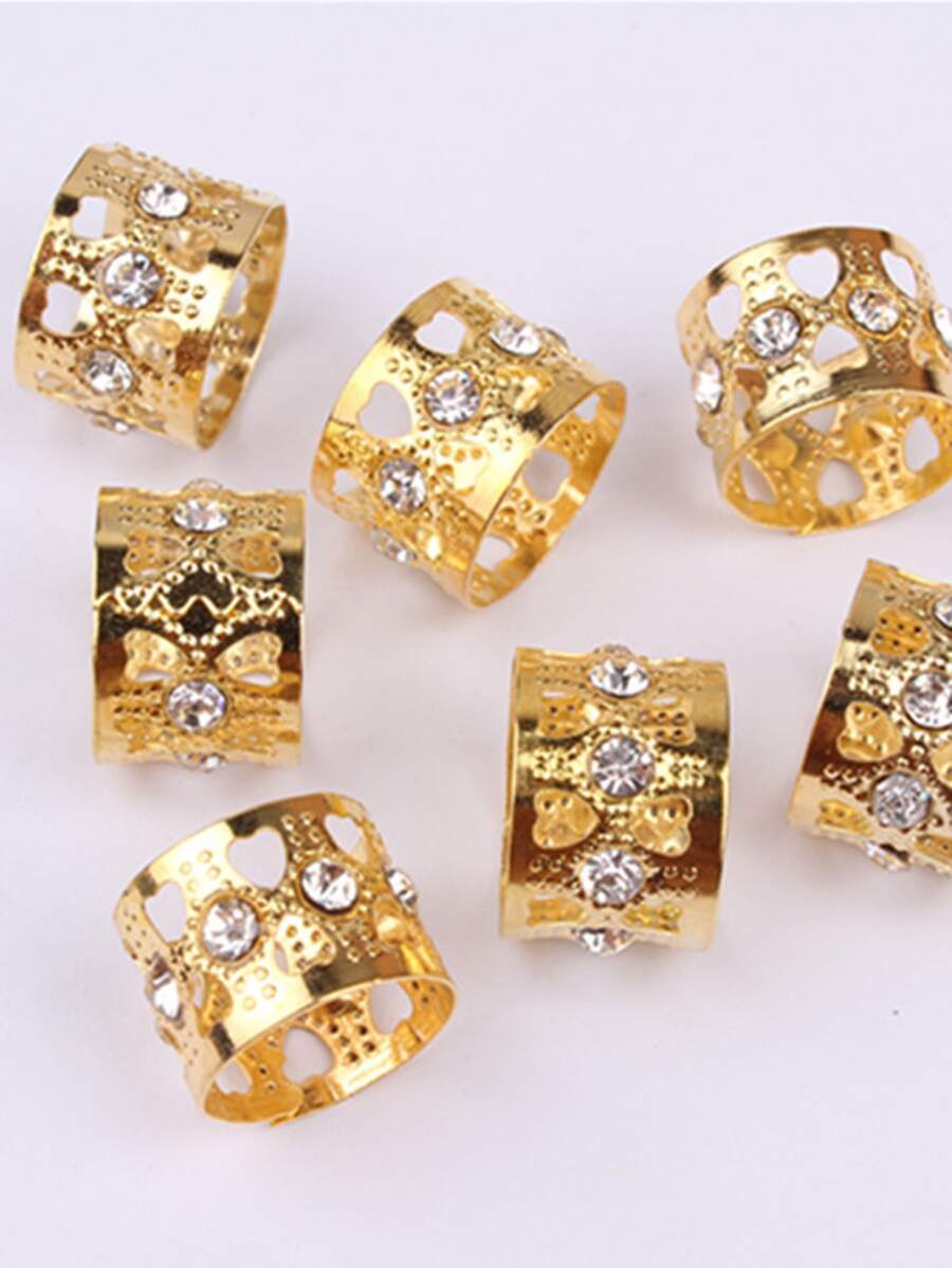 10个发圈，脏辫珠子，镶嵌水钻金属发珠，礼品，旅行，女士礼物，美发用品，圣诞礼物