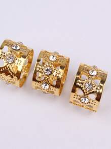 10个发圈，脏辫珠子，镶嵌水钻金属发珠，礼品，旅行，女士礼物，美发用品，圣诞礼物