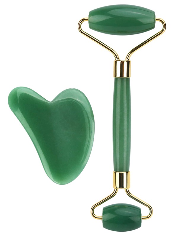 1pc Facial Roller Massager & 1pc Stone Gua Sha Board SHEIN USA