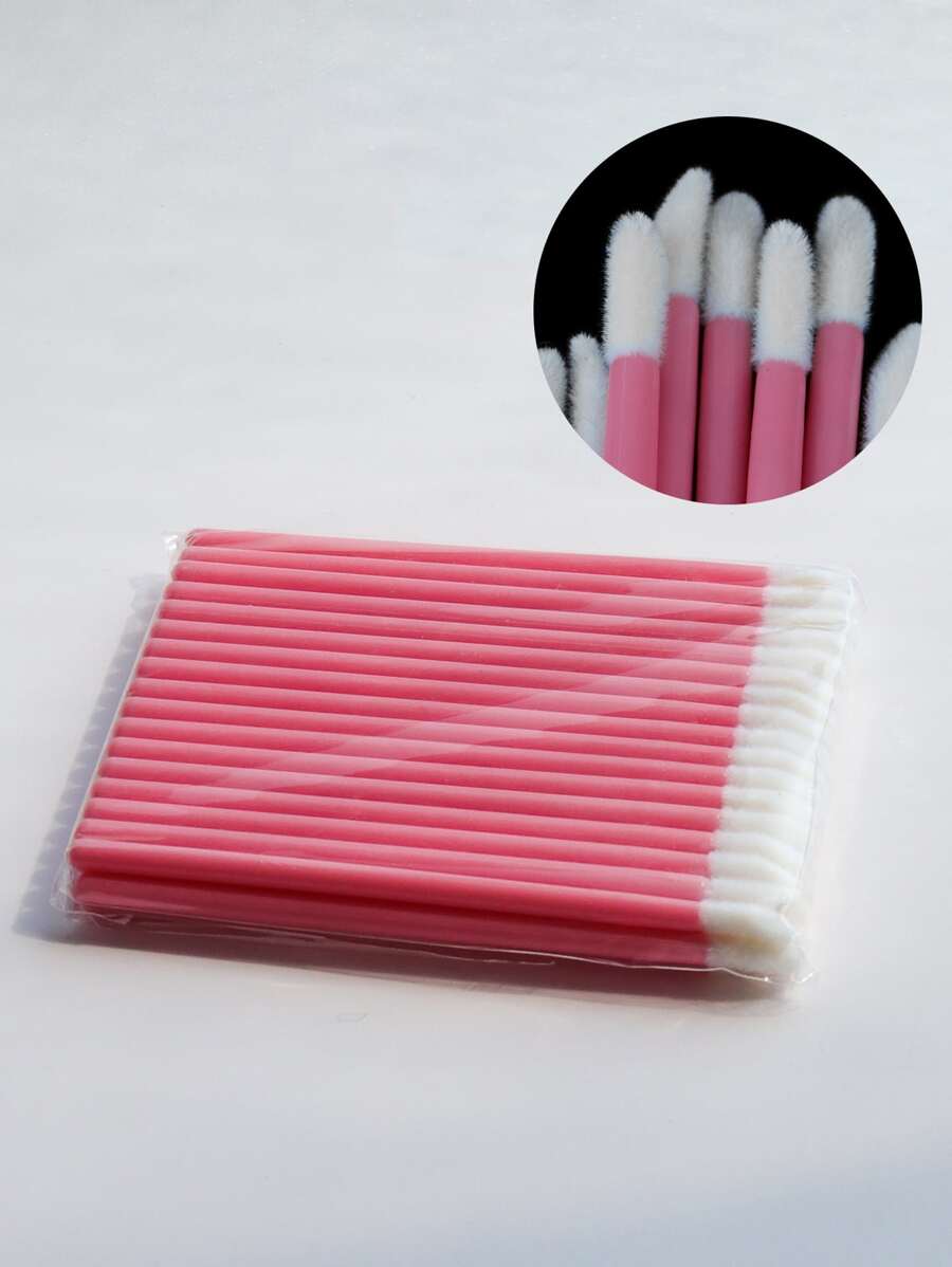 Glamlash 50入組睫毛、眉毛、唇膏棉棒、唇刷、眼影唇彩睫毛刷 - 粉色 - 查看 1