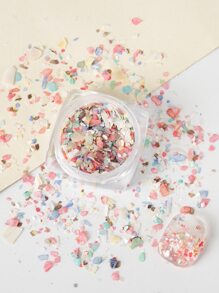 指甲装饰 1 盒海鲍鱼壳石 3D 形状饰品不对称美甲水钻 - 彩色 - 查看 1