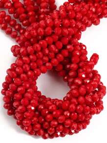 A Strand 3/4/6/8mm Red Color Faceted Crystal Beads Rondelle Loose Spacer Beads For Jewelry Making DIY Bracelets Necklace Earrings Bag Design - Red - View 4