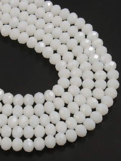 A Strand 3/4/6/8mm White Color Faceted Crystal Beads Rondelle Loose Spacer Beads For Jewelry Making DIY Bracelets Necklace Earrings Bag Design