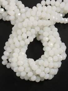 一串 3/4/6/8 毫米白色刻面水晶珠 Rondelle 寬鬆間隔珠適合珠寶製作 DIY 手鍊項鍊耳環袋設計 - 白色 - 查看 4