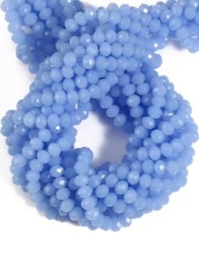 一串 3/4/6/8 毫米藍色刻面水晶珠 Rondelle 寬鬆間隔珠適合珠寶製作 DIY 手鍊項鍊耳環袋設計 - 藍色 - 查看 4