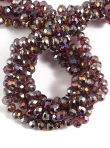 股 3/4/6/8 毫米刻面 AB 紫色玻璃奧地利水晶珠 Rondelle 寬鬆間隔珠用於珠寶製作 DIY 手鍊項鍊耳環袋設計 - 紫色 - 查看 4