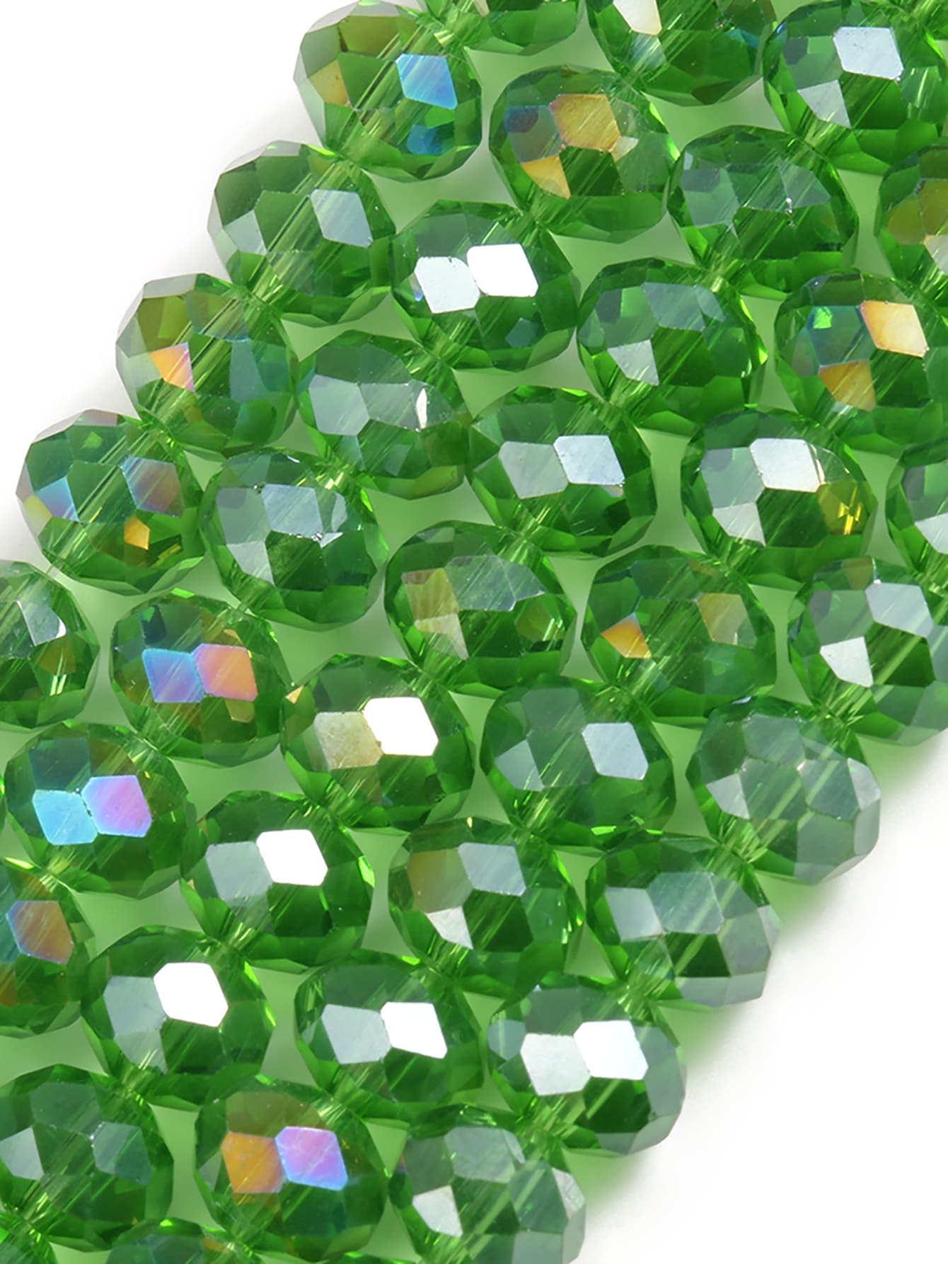 股 3/4/6/8 毫米刻面 AB 綠色玻璃奧地利水晶珠 Rondelle 寬鬆間隔珠用於珠寶製作 DIY 手鍊項鍊耳環袋設計