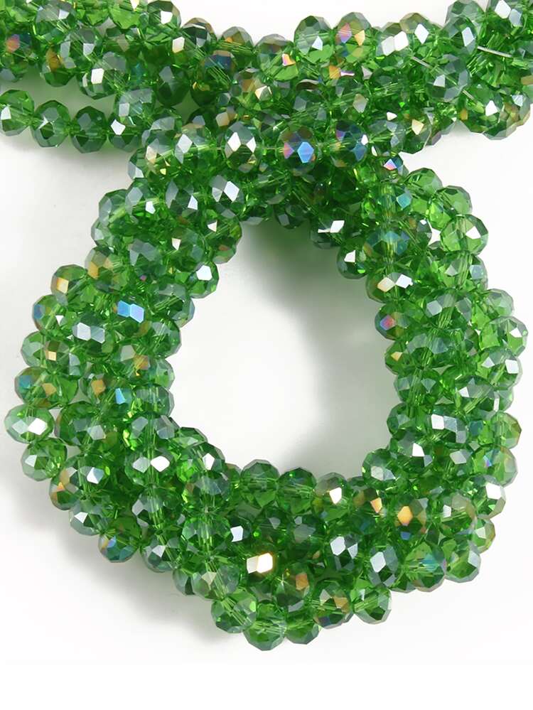 A Strand 3/4/6/8mm Faceted AB Green Color Glass Austria Crystal Beads Rondelle Loose Spacer Beads For Jewelry Making DIY Bracelets Necklace Earrings Bag Design