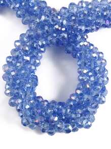 A Strand 3/4/6/8mm Faceted AB Blue Color Glass Austria Crystal Beads Rondelle Loose Spacer Beads For Jewelry Making DIY Bracelets Necklace Earrings Bag Design