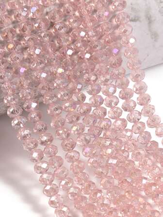 A Strand 3/4/6/8mm Faceted AB Pink Color Glass Austria Crystal Beads Rondelle Loose Spacer Beads For Jewelry Making DIY Bracelets Necklace Earrings Bag Design