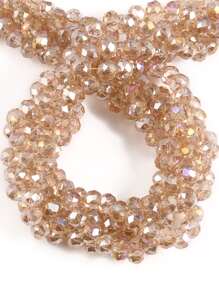 股 3/4/6/8 毫米刻面 AB 香檳色玻璃奧地利水晶珠 Rondelle 寬鬆間隔珠用於珠寶製作 DIY 手鍊項鍊耳環袋設計