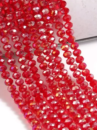 A Strand 3/4/6/8mm Faceted AB Red Glass Austria Crystal Beads Rondelle Loose Spacer Beads For Jewelry Making DIY Bracelets Necklace Earrings Bag Design