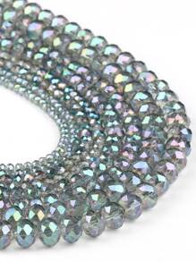 Um Fio 3/4/6/8Mm Facetado Ab Cor Verde Claro Vidro Contas De Cristal Austríaca Rondelle Contas Espaçadoras Soltas Para Fazer Joias Diy Pulseiras Colar Brincos Design De Bolsa