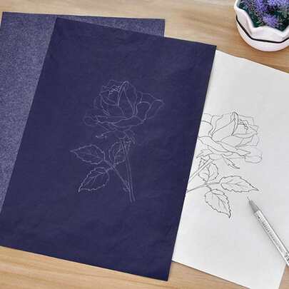 100 cái/gói Giấy in màu xanh Giấy can A4 một mặt