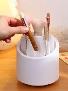 1pc Makeup Brush Storage Box - White - View 3