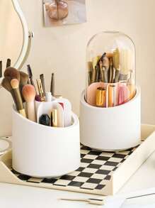 1pc Makeup Brush Storage Box - White - View 4