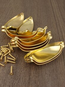 10pcs Plain Drawer Handle, Simple Yellow Iron Drawer Handle For Household - Yellow - View 4