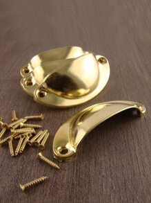 10pcs Plain Drawer Handle, Simple Yellow Iron Drawer Handle For Household - Yellow - View 5